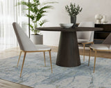 Elina Dining Table - Round - Brown Oak - 54" 111023 Sunpan