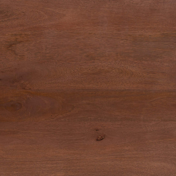 Calipso Mango Wood Nightstand Two Drawer Minimalist Bedside Table Walnut Finish