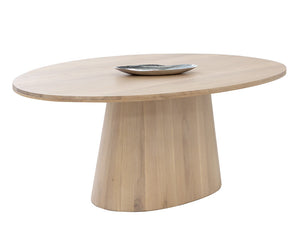 Elina Dining Table - Oval - Light Oak - 84" 111024 Sunpan