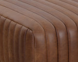 Lewin Ottoman - Square - Aged Cognac Leather 111038 Sunpan