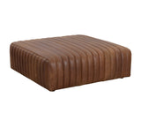 Lewin Ottoman - Square - Aged Cognac Leather 111038 Sunpan