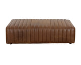 Lewin Ottoman - Rectangular - Aged Cognac Leather 111039 Sunpan