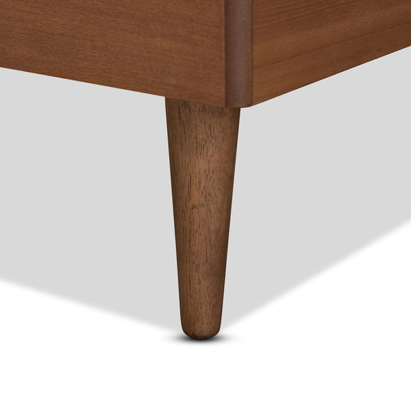 Baxton Studio Baxton Studio Ryo Twin Platform Bed - Elegant Walnut Finish, Mid-Century Design, Customizable Height Ryo-Ash Walnut-Twin