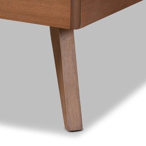 Baxton Studio Baxton Studio Mid-Century Modern Twin Platform Bed in Ash Walnut - Stylish and Space-Saving Design Shiro Twin Shiro-Ash Walnut-Twin
