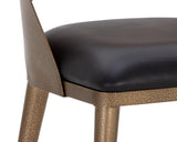 Dezirae Dining Chair - Antique Brass - Charcoal Black Leather 111041 Sunpan