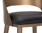 Dezirae Counter Stool - Antique Brass - Charcoal Black Leather 111047 Sunpan