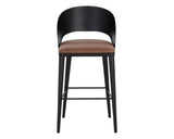 Dezirae Barstool - Black - Cognac Leather 111051 Sunpan