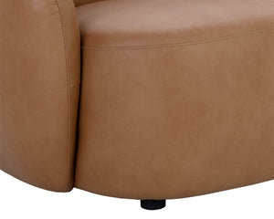 Sunpan Lorne Low Profile Sofa in Top Grain Butternut Leather for Modern Living Rooms 111058V