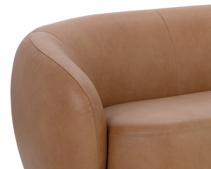 Sunpan Lorne Low Profile Sofa in Top Grain Butternut Leather for Modern Living Rooms 111058V