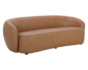 Sunpan Lorne Low Profile Sofa in Top Grain Butternut Leather for Modern Living Rooms 111058V