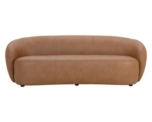 Sunpan Lorne Low Profile Sofa in Top Grain Butternut Leather for Modern Living Rooms 111058V