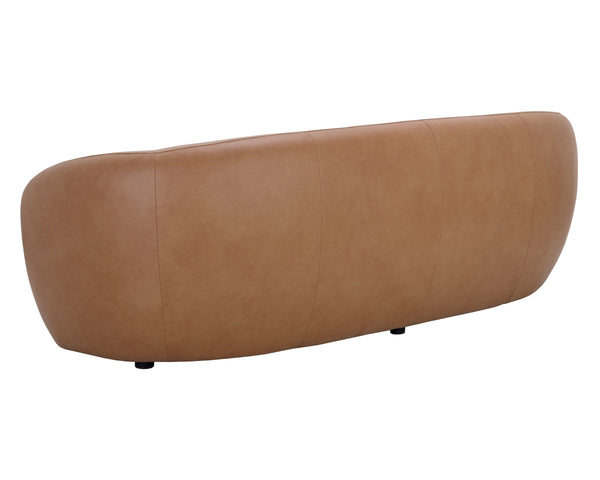 Sunpan Lorne Low Profile Sofa in Top Grain Butternut Leather for Modern Living Rooms 111058V