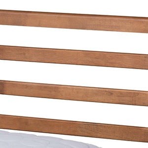 Baxton Studio Baxton Studio Mid-Century Modern Twin Platform Bed in Ash Walnut - Stylish and Space-Saving Design Shiro Shiro-Ash Walnut-Queen