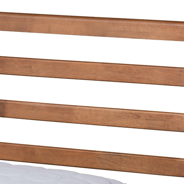 Baxton Studio Baxton Studio Mid-Century Modern Twin Platform Bed in Ash Walnut - Stylish and Space-Saving Design Shiro Shiro-Ash Walnut-Queen