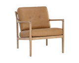 Gilmore Lounge Chair - Light Oak - Sahara Camel Leather 111061 Sunpan