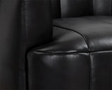 Tadeo Swivel Lounge Chair - Rustic Oak - Vintage Black Night Leather 111079 Sunpan