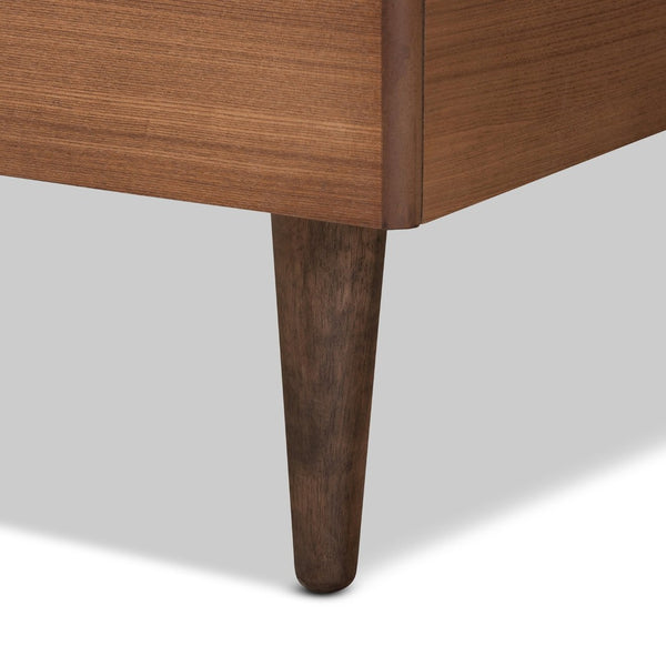 Baxton Studio Baxton Studio Mid-Century Modern Platform Bed with Spindle Headboard for Stylish Bedroom Décor Sora Twin Sora-Ash Walnut-Twin