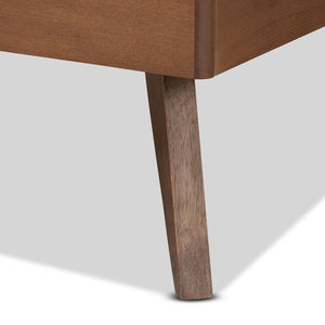 Baxton Studio Baxton Studio Mid-Century Modern Ash Walnut Twin Platform Bed with Spindle Headboard & Support Toru Twin Toru-Ash Walnut-Twin