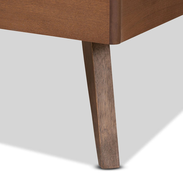 Baxton Studio Baxton Studio Mid-Century Modern Ash Walnut Twin Platform Bed with Spindle Headboard & Support Toru Twin Toru-Ash Walnut-Twin