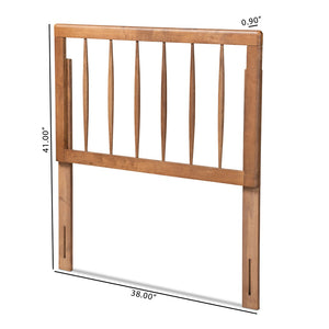 Baxton Studio Baxton Modern Ash Walnut Headboard - Sleek Spindle Design for Twin Beds, Stylish & Space-Saving Valin Twin MG9730-Ash Walnut-HB-Twin