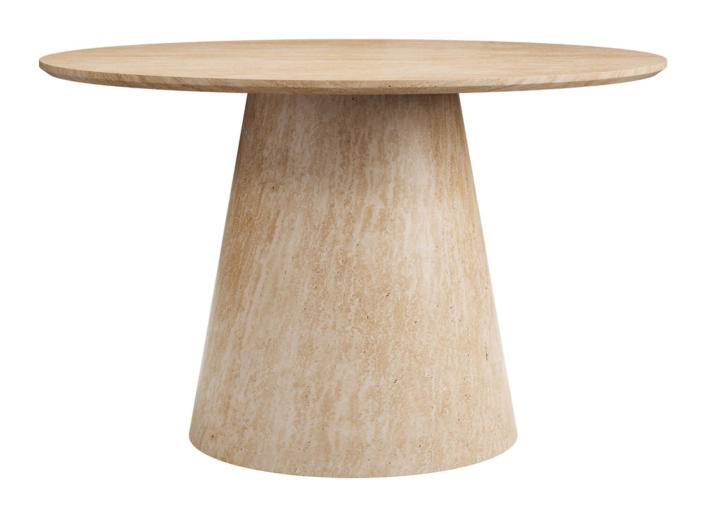 Zuo Modern Legno Round Faux Travertine Dining Table Glam Modern Centerpiece Seats Four 111080