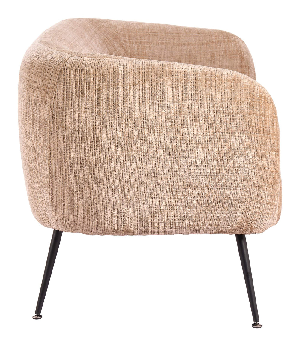 Zuo Modern Racine Chenille Loveseat Compact Two Seat Sofa with Steel Legs for Modern Living 111082