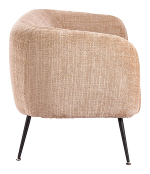 Racine Chenille Loveseat Compact Two Seat Sofa with Steel Legs for Modern Living