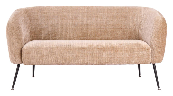 Racine Chenille Loveseat Compact Two Seat Sofa with Steel Legs for Modern Living