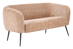Racine Chenille Loveseat Compact Two Seat Sofa with Steel Legs for Modern Living