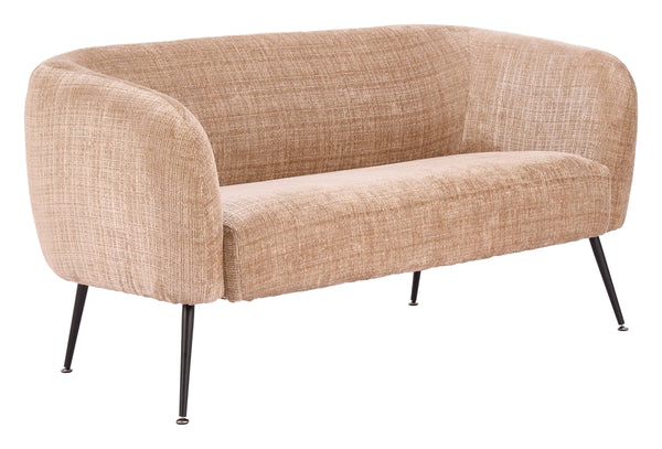Racine Chenille Loveseat Compact Two Seat Sofa with Steel Legs for Modern Living