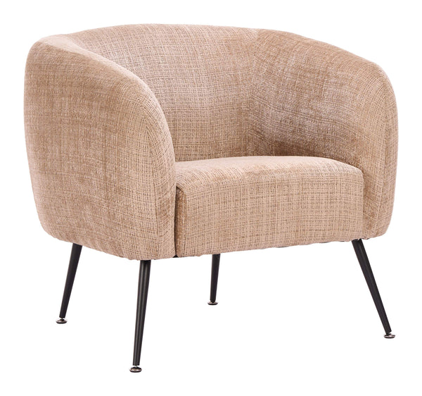 Zuo Modern Racine Chenille Upholstered Accent Chair with Steel Legs for Modern Living Rooms 111083