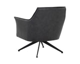 Crosby Swivel Lounge Chair - Alpine Black Leather 111085 Sunpan