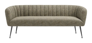 Deco Vintage Glam Three Seat Chenille Sofa for Living Room and Hospitality Lounges