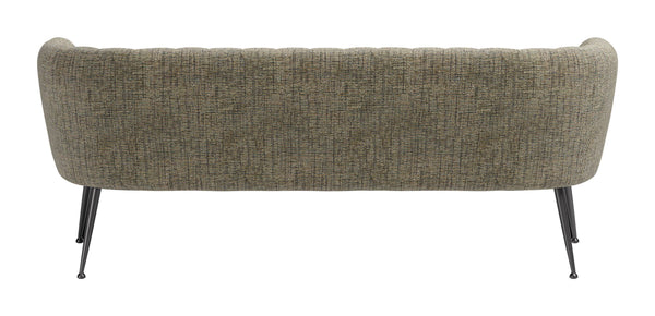 Deco Vintage Glam Three Seat Chenille Sofa for Living Room and Hospitality Lounges