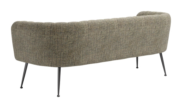 Deco Vintage Glam Three Seat Chenille Sofa for Living Room and Hospitality Lounges