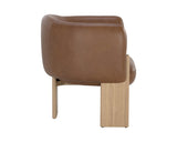 Trine Lounge Chair - Rustic Oak - Vintage Camel Leather 111087 Sunpan