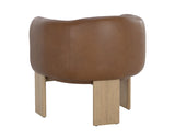 Trine Lounge Chair - Rustic Oak - Vintage Camel Leather 111087 Sunpan