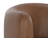 Trine Lounge Chair - Rustic Oak - Vintage Camel Leather 111087 Sunpan