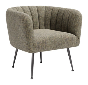 Zuo Modern Deco Accent Chair Chenille Tweed Upholstered Art Living Room Lounge Seat 111088