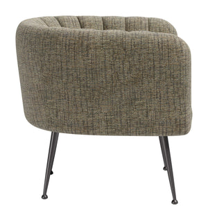 Deco Accent Chair Chenille Tweed Upholstered Art Living Room Lounge Seat