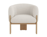 Trine Lounge Chair - Rustic Oak - Dove Cream 111088 Sunpan