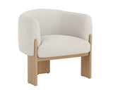 Trine Lounge Chair - Rustic Oak - Dove Cream 111088 Sunpan