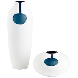 Oracle Vase Blue and White 11109 Cyan Design