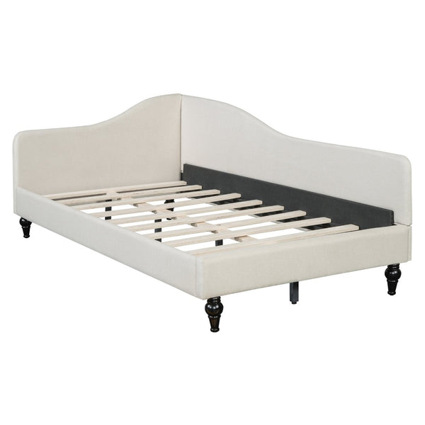 English Elm Twin L-shaped Linen Daybed with Solid Wood Legs for Bedroom or Studio Lounging SF100145AAA-1