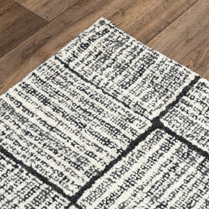 Alora Decor Wondrous Hand-Tufted Wool Rug In Deep Black & Charcoal — Ultra-Dense Plush, Durable Elegance 7'9" x 9'9" 11111110100167999