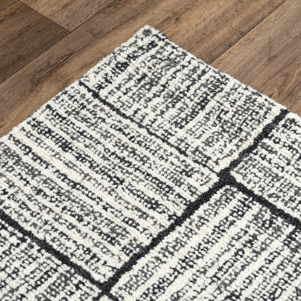 Alora Decor Wondrous Hand-Tufted Wool Rug In Deep Black & Charcoal — Ultra-Dense Plush, Durable Elegance 7'9" x 9'9" 11111110100167999