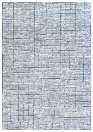 Alora Decor Wondrous Hand-Tufted Wool Rectangle Rug In Vivid Blue And White Lined Pattern For Modern Spaces 5' x 7'6" 11111111100090576