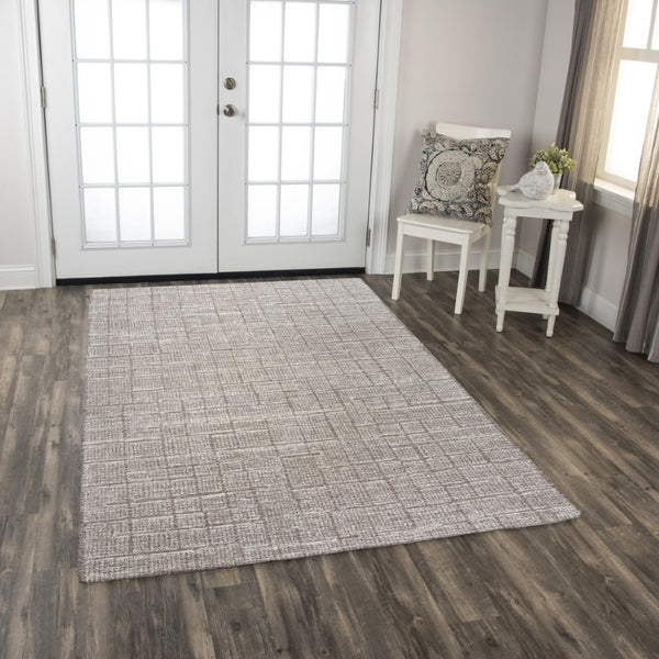 Alora Decor Wondrous Hand-Tufted Wool Rug In Brown Ivory Basketweave — Plush, Durable Contemporary Accent Piece 5' x 7'6" 11111111200120576