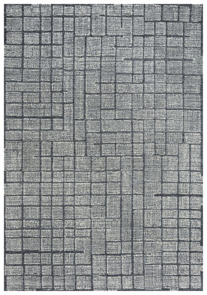 Alora Decor Wondrous Hand-Tufted 100% Wool Rug With Charcoal Grid And Plush Dense Pile For Modern Spaces 8'6" x 11'6" 11111111300168611