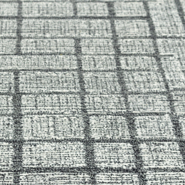 Alora Decor Wondrous Hand-Tufted 100% Wool Rug With Charcoal Grid And Plush Dense Pile For Modern Spaces 8'6" x 11'6" 11111111300168611